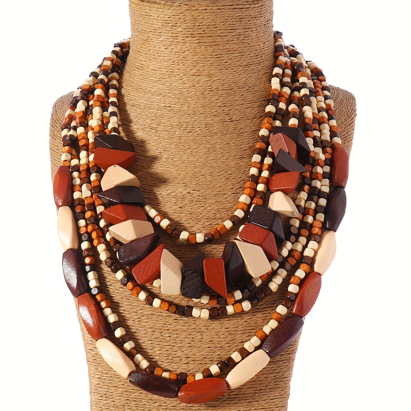 Ethnic Beads Sweater Chain Necklace